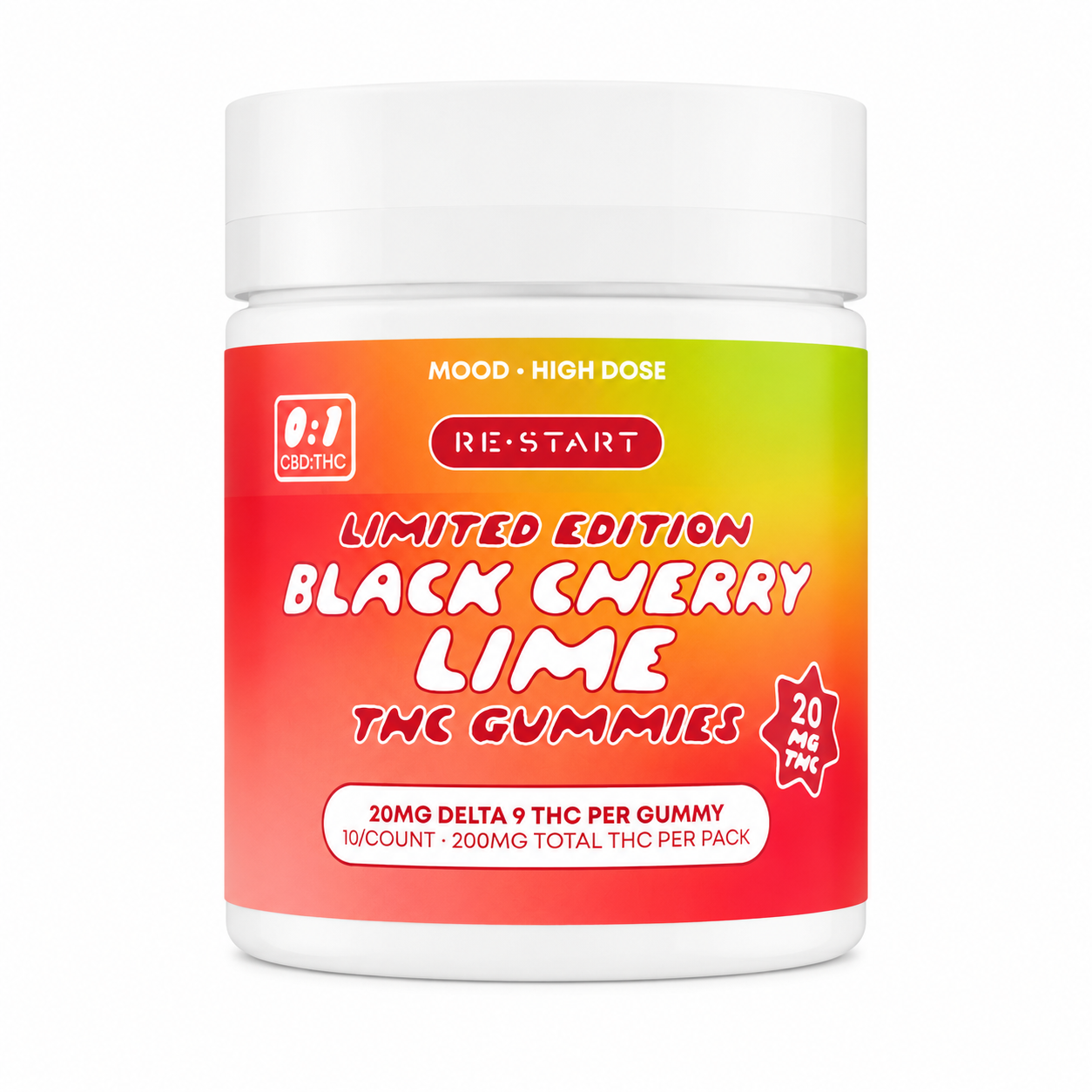 SAVE 20% - 20MG THC Gummies - Black Cherry Lime / 10-ct (Reg. Price $45)